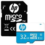 Ficha técnica e caractérísticas do produto Cartão de Memória 32GB Micro SD Adaptador HP SDHC 100MB/S HFUD032-1U1BA