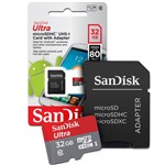 Ficha técnica e caractérísticas do produto Cartão de Memoria 32Gb Micro Sd com Adapt Cl10 80Mb/S Plus Sdsqunc-032G Sandisk Ultra