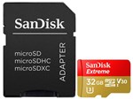 Ficha técnica e caractérísticas do produto Cartão de Memória 32GB Micro SD SanDisk - Classe 10 Extreme