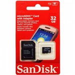 Ficha técnica e caractérísticas do produto Cartão de Memória 32gb Micro Sd Sandisk Original + Adaptador