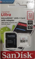 Ficha técnica e caractérísticas do produto Cartão de Memória 32gb Micro Sd Ultra Classe 10 Sandisk