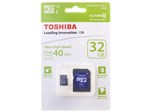 Cartão de Memória 32GB Micro SDHC Classe 10 - com Adaptador - Toshiba