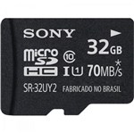 Ficha técnica e caractérísticas do produto Cartão de Memória 32GB Micro SDHC com Adaptador CLASSE 10 SR-32UY2 SONY - 102