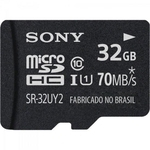 Ficha técnica e caractérísticas do produto Cartao de Memoria 32GB Micro SDHC com Adaptador Classe 10 SR-32UY2 SONY