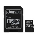 Ficha técnica e caractérísticas do produto Cartao de Memoria 32gb Microsd Kingston Classe 10 com Adaptador - Sdcs/32gb