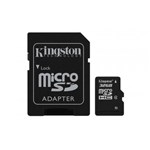 Ficha técnica e caractérísticas do produto Cartão de Memória 32GB MicroSDHC Class 4 C/ Adaptador - SDC4/32GB - Kingston