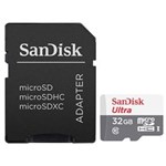 Ficha técnica e caractérísticas do produto Cartão de Memória 32GB MicroSDHC UHS-I Ultra Classe 10 + Adaptador SanDisk (SDSQUNB-032G-GN3MA)