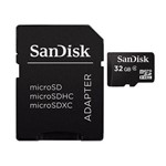 Ficha técnica e caractérísticas do produto Cartao de Memoria 32 Gb Sandisk Micro Sd Classe 4 - Sdsdqm-032GB-B35A