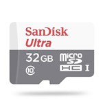 Ficha técnica e caractérísticas do produto Cartão de Memória 32GB SanDisk Ultra Classe 10