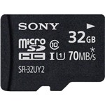 Ficha técnica e caractérísticas do produto Cartão de Memória 32GB SR-32UY2 Micro SDHC com Adaptador CLASSE 10 SONY