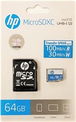 Ficha técnica e caractérísticas do produto Cartão de Memória HP Micro SDHC 64Gb com Adaptador Classe 10