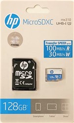 Ficha técnica e caractérísticas do produto Cartão de Memória HP Micro SDXC 128Gb com Adaptador Classe 10