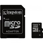 Ficha técnica e caractérísticas do produto Cartão de Memoria Kingston 16GB, Micro SD, Classe 4