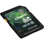 Ficha técnica e caractérísticas do produto Cartão de Memória Kingston 16GB SDHC para HD Vídeo (classe10)