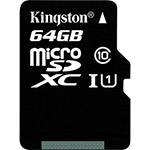 Cartão de Memória Kingston 64GB MicroSDXC Extreme com Adaptador SD (classe10) - SDCX10/64GB
