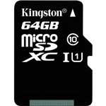 Ficha técnica e caractérísticas do produto Cartão de Memória Kingston 64GB MicroSDXC Extreme com Adaptador SD (classe10) - SDCX10/64GB
