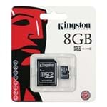 Ficha técnica e caractérísticas do produto Cartao de Memoria Kingston 8Gb Micro Sd C/ Adaptador