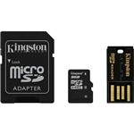 Ficha técnica e caractérísticas do produto Cartão de Memória Kingston 8GB Mobility + MicroSDHC com Adaptador SD + Leitor USB (Classe 4)