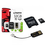 Ficha técnica e caractérísticas do produto Cartão de Memória Kingston Classe 10 Micro SDHC com Adaptador SD e USB 32GB MBLY10G2/32GB