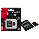 Ficha técnica e caractérísticas do produto Cartão de Memoria Kingston Classe 10 Micro Sdxc 128gb Uhs-i U3 com Adaptador Sd