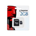 Ficha técnica e caractérísticas do produto Cartão de Memória Kingston 2GB Micro SD com Adaptador