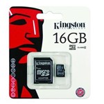 Ficha técnica e caractérísticas do produto Cartão de Memória Kingston Micro Sdhc 16Gb Classe 4