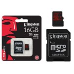 Ficha técnica e caractérísticas do produto Cartão de Memória Kingston Micro Sdhc com Adaptador Sd Uhs-I 16Gb Sdca10/16Gb
