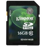 Ficha técnica e caractérísticas do produto Cartão de Memória Kingston SDHC SD10V - 16GB