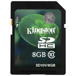 Ficha técnica e caractérísticas do produto Cartão de Memória Kingston SDHC SD10V - 8GB