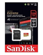 Ficha técnica e caractérísticas do produto Cartão de Memória Micro Sandisk Classe 10 Extreme 128gb