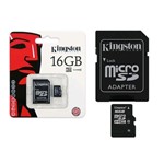 Ficha técnica e caractérísticas do produto Cartão de Memória Micro SD 16GB Class 10 - Kingston