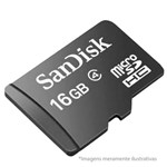 Ficha técnica e caractérísticas do produto Cartão de Memória Micro SD 16GB com Adaptador MicroSDHC SanDisk para Câmeras de Segurança e Smartphones