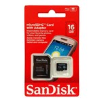 Ficha técnica e caractérísticas do produto Cartao de Memoria Micro Sd 16gb com Adaptador Sandisk