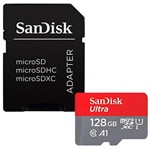 Ficha técnica e caractérísticas do produto Cartão de Memoria Micro Sd 128gb Sandisk Ultra Classe 10 com Adaptador P/ Celular Camera de Ação