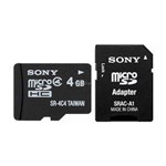 Ficha técnica e caractérísticas do produto Cartão de Memória Micro Sd 4Gb Sony com Adaptador , Class 4