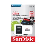 Ficha técnica e caractérísticas do produto Cartão de Memória Micro Sd 64gb 80mb/s Ultra com Adaptador Sd - Sandisk