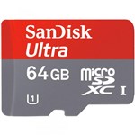Ficha técnica e caractérísticas do produto Cartão de Memória Micro SD 64GB Class 10 80mb/s Ultra com Adaptador SD - Sandisk