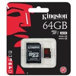 Ficha técnica e caractérísticas do produto Cartão de Memória Micro Sd 64Gb Classe 03 01 Adpt Sdca3/64Gb Kingston