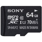 Ficha técnica e caractérísticas do produto Cartão de Memória Micro-Sd 64gb Classe 10 Sr-64uy2a Sony
