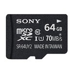 Ficha técnica e caractérísticas do produto Cartão de Memória Micro-SD 64GB Classe 10 SR-64UY2A - Sony