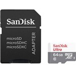 Ficha técnica e caractérísticas do produto Cartao de Memoria Micro SD 64GB com Adaptador Classe 10 1 UN SanDisk