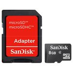 Ficha técnica e caractérísticas do produto Cartão de Memoria Micro Sd 8gb + Adaptador Sandisk