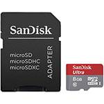 Cartão de Memória Micro SD 8GB SanDisk Ultra 48MB/s + Adaptador