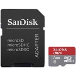 Cartão de Memória Micro SD 8GB SanDisk Ultra 48MB/s + Adaptador
