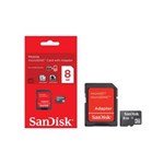 Ficha técnica e caractérísticas do produto Cartão de Memória Micro SD 8GB - SanDisk