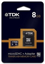 Ficha técnica e caractérísticas do produto Cartão de Memória Micro SD 8GB TDK Classe 4