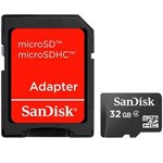 Ficha técnica e caractérísticas do produto Cartão de Memória Micro SD de 32GB SanDisk SDSDQM-032G-B35A - Preto