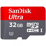 Ficha técnica e caractérísticas do produto Cartão de Memória Micro SD 32GB Class 10 80mb/s Ultra com Adaptador SD - Sandisk