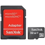 Ficha técnica e caractérísticas do produto CartÃo de MemÓria Micro Sd 32gb com Adaptador Sdsdqm-032g-b35a - Sandisk