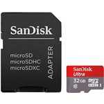 Ficha técnica e caractérísticas do produto Cartão de Memória Micro SD 32GB SanDisk Classe 10, Ultra 48MB/s + Adaptador